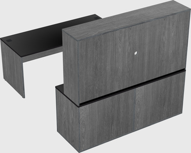 Parallel desk with credenza