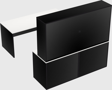 Parallel desk with credenza