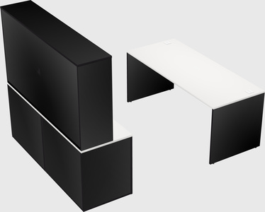 Parallel desk with credenza