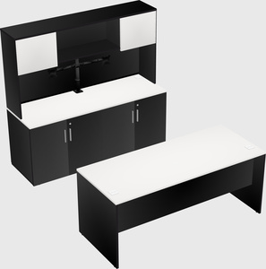 Parallel desk with credenza