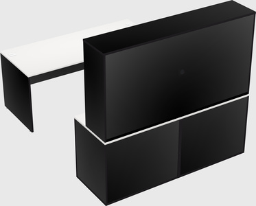 Parallel desk with credenza