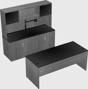 Parallel desk with credenza