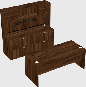 Parallel desk with credenza