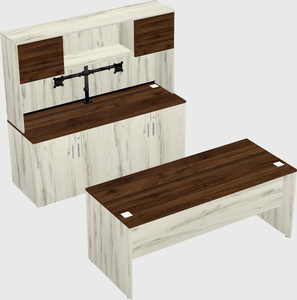Parallel desk with credenza