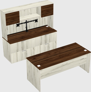 Parallel desk with credenza