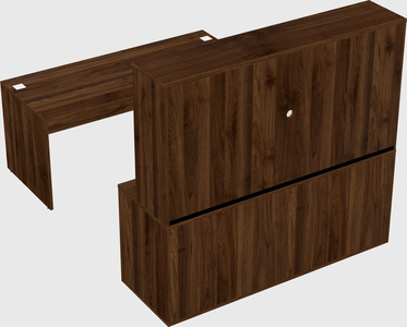 Parallel desk with credenza