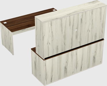Parallel desk with credenza