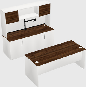 Parallel desk with credenza