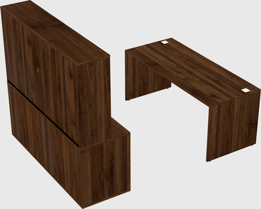 Parallel desk with credenza