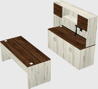 Parallel desk with credenza