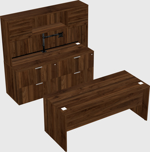 Parallel desk with credenza