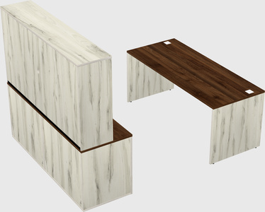 Parallel desk with credenza