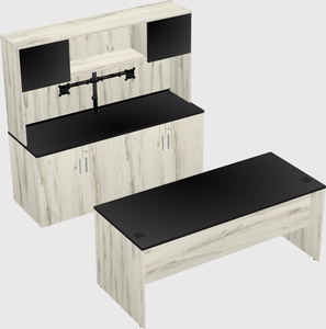 Parallel desk with credenza