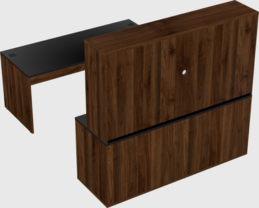 Parallel desk with credenza