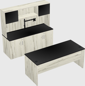 Parallel desk with credenza