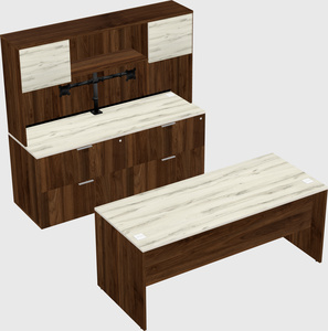 Parallel desk with credenza