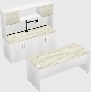 Parallel desk with credenza