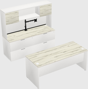 Parallel desk with credenza