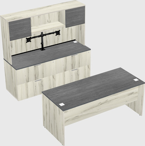 Parallel desk with credenza
