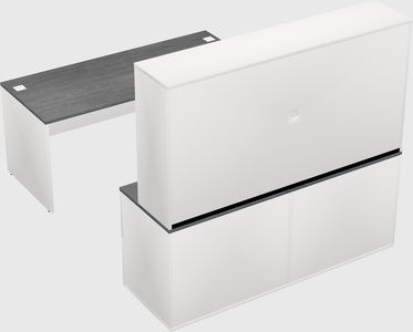 Parallel desk with credenza