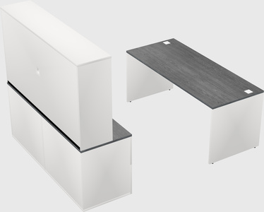 Parallel desk with credenza
