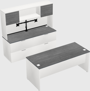 Parallel desk with credenza