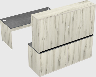 Parallel desk with credenza