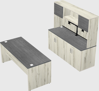 Parallel desk with credenza