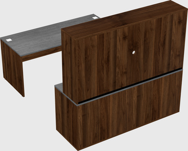 Parallel desk with credenza