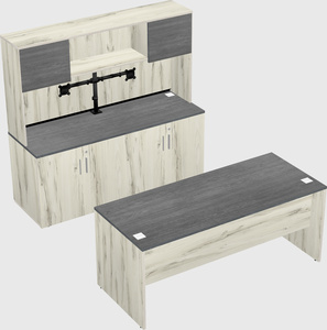 Parallel desk with credenza