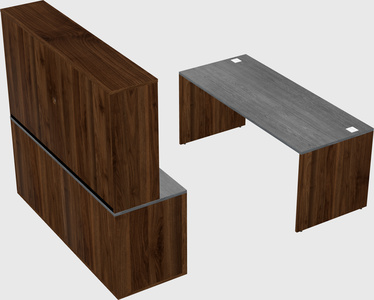 Parallel desk with credenza