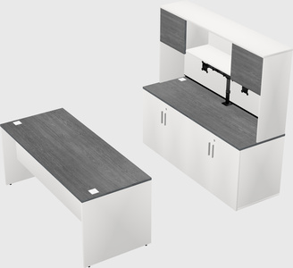 Parallel desk with credenza