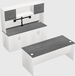 Parallel desk with credenza
