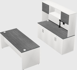 Parallel desk with credenza