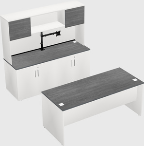 Parallel desk with credenza