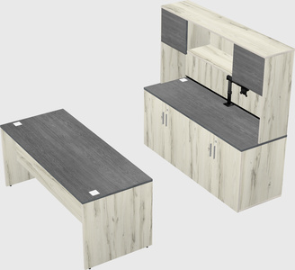 Parallel desk with credenza