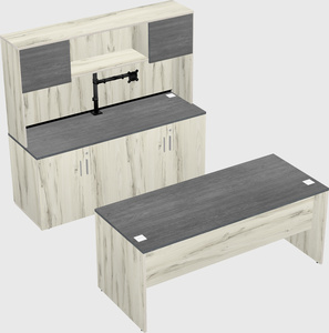 Parallel desk with credenza