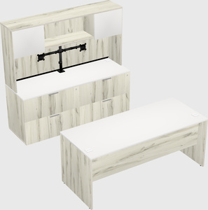 Parallel desk with credenza