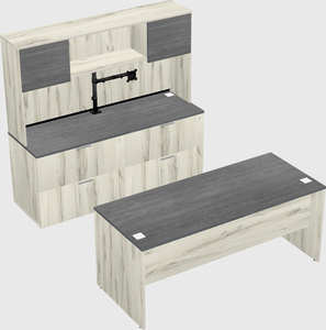 Parallel desk with credenza