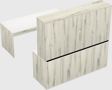 Parallel desk with credenza