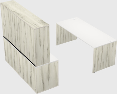 Parallel desk with credenza