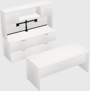 Parallel desk with credenza