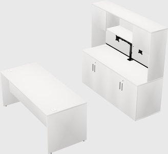 Parallel desk with credenza