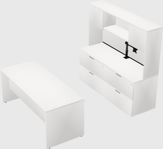 Parallel desk with credenza