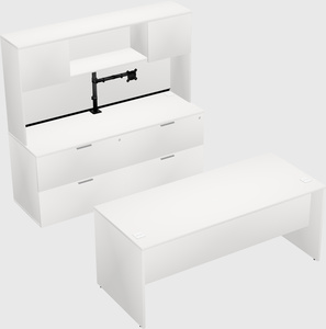 Parallel desk with credenza