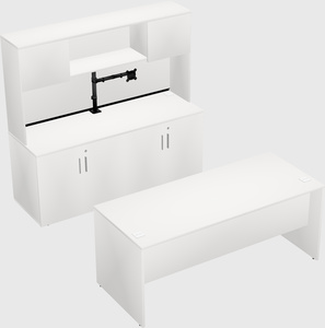 Parallel desk with credenza