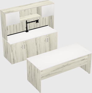 Parallel desk with credenza