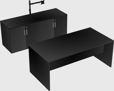 Parallel desk with credenza