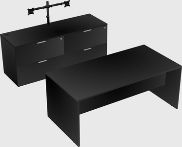 Parallel desk with credenza