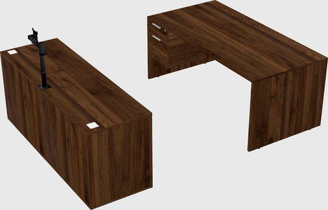 Parallel desk with credenza